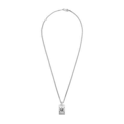 gucci ghost motif pendant necklace